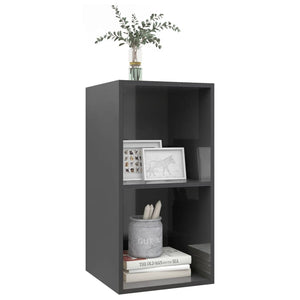 Hochglanz Grauer TV-Wandschrank 37x72 cm
