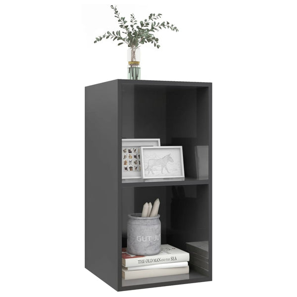 Hochglanz Grauer TV-Wandschrank 37x72 cm
