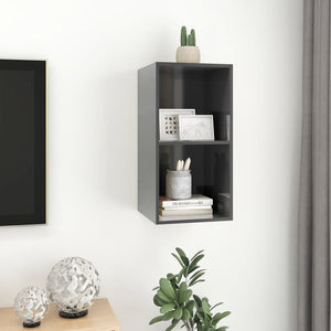 Hochglanz Grauer TV-Wandschrank 37x72 cm
