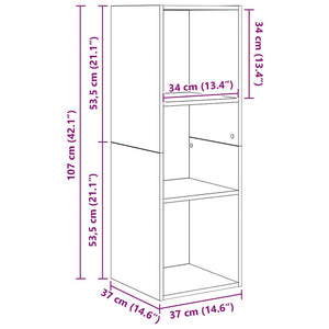 Weißer TV-Wandschrank 37x37x107 cm