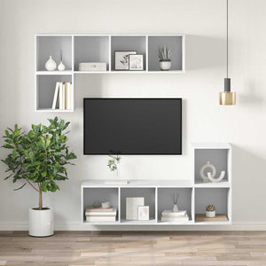 Weißer TV-Wandschrank 37x37x107 cm