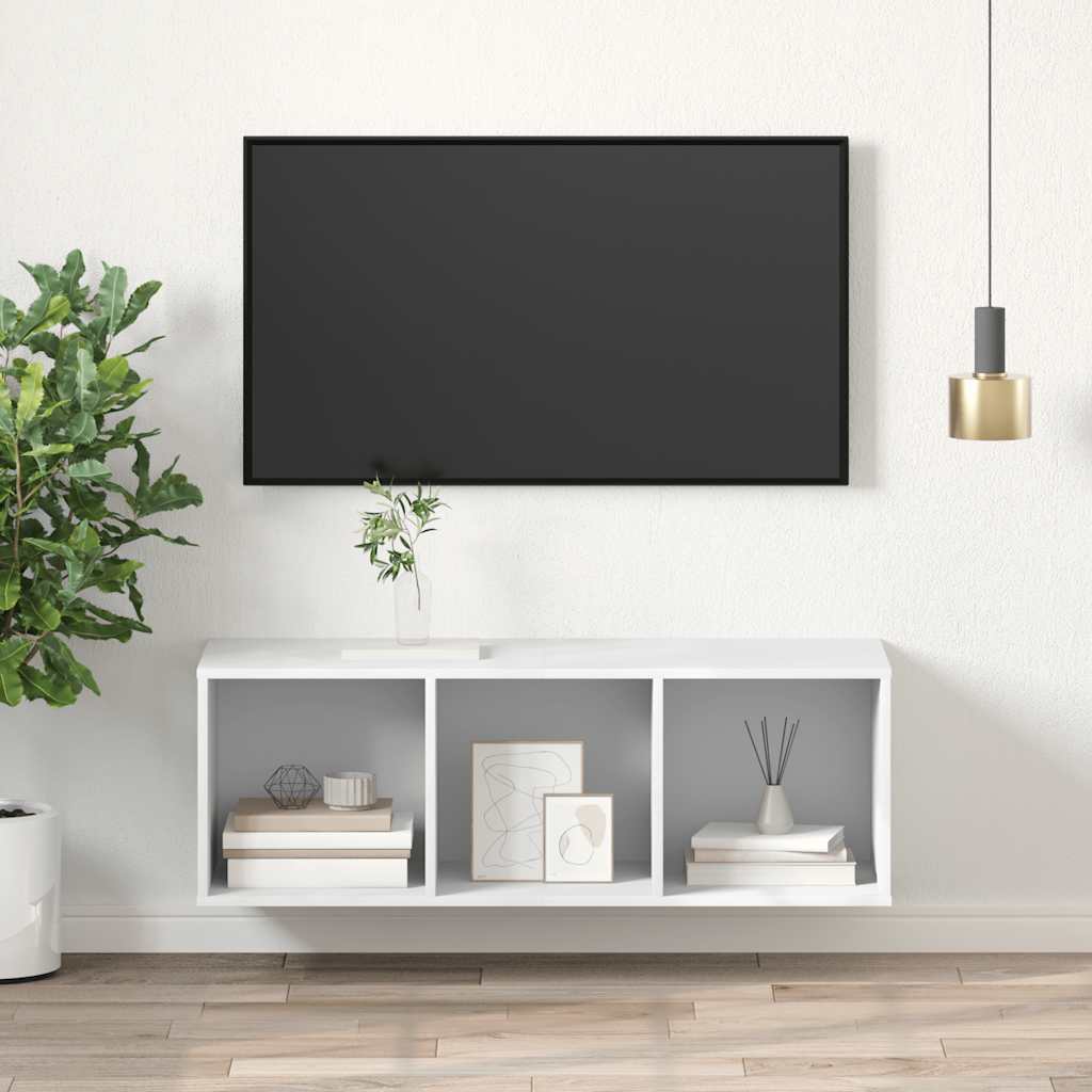 Weißer TV-Wandschrank 37x37x107 cm