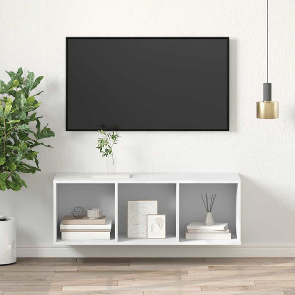 Weißer TV-Wandschrank 37x37x107 cm