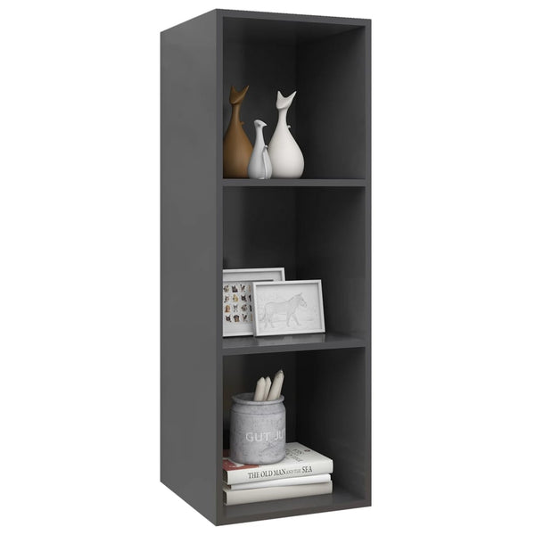 Grauer TV-Wandschrank 37x37x107 cm