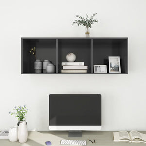 Grauer TV-Wandschrank 37x37x107 cm
