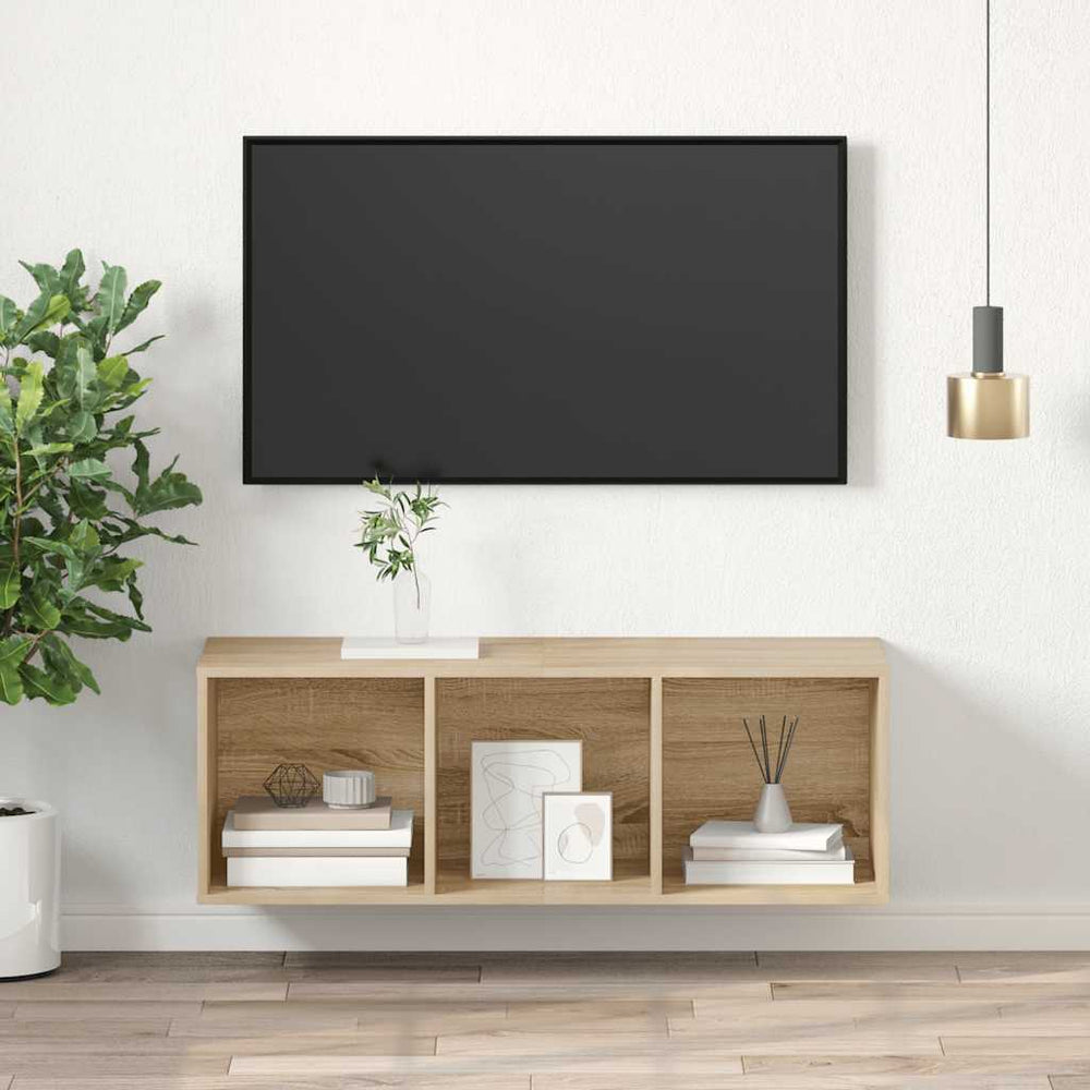 Meuble TV mural vidaXL chêne Sonoma 37x37x107 cm bois d'ingénierie