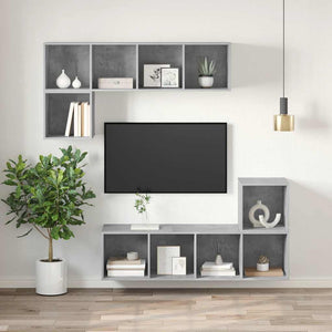 TV-Wandschrank Betongrau 37x37x107 cm