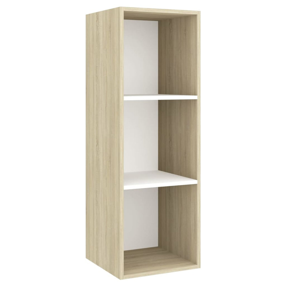 vidaXL Meuble TV mural chêne Sonoma et blanc 37x37x107 cm bois d'ingénierie
