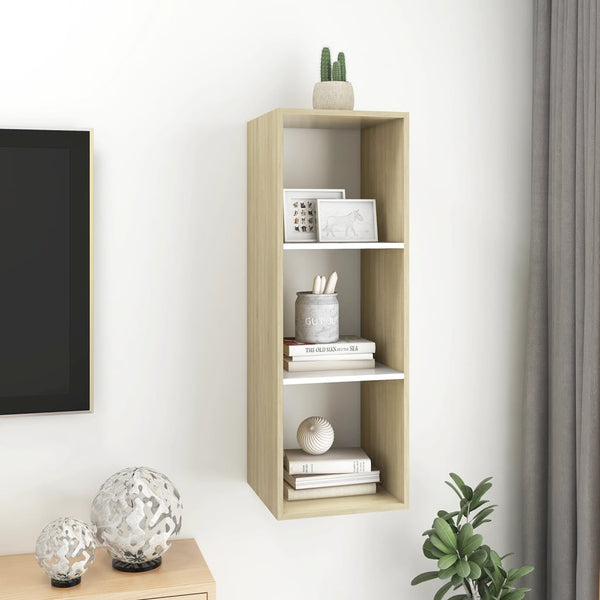 TV-Wandschrank Sonoma Eiche/Weiß