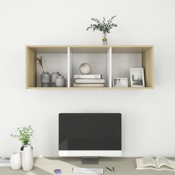 TV-Wandschrank Sonoma Eiche/Weiß