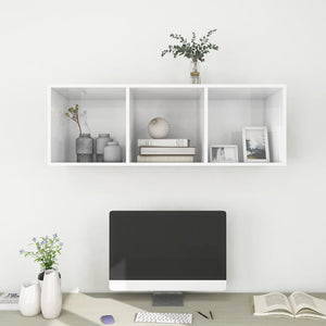 Hochglanz Weiß TV-Wandschrank 37x107 cm