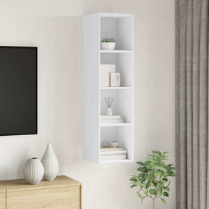 Weißer TV-Wandschrank 37x37x142,5 cm