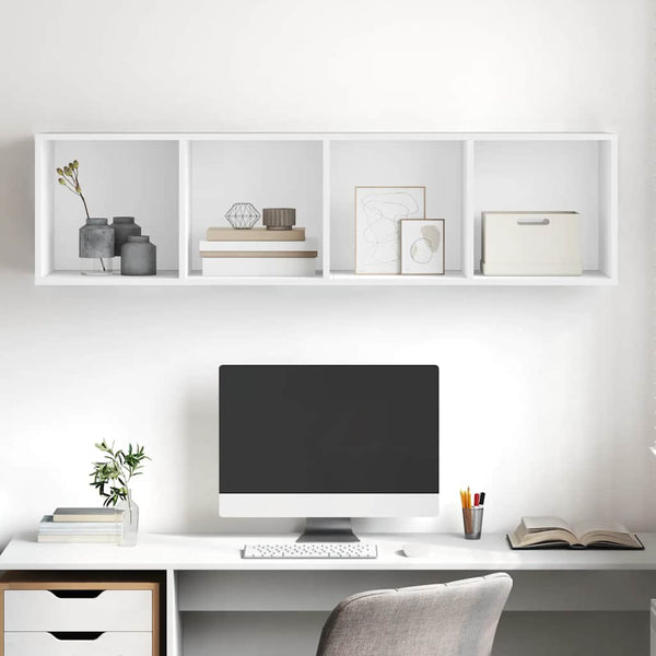 Weißer TV-Wandschrank 37x37x142,5 cm