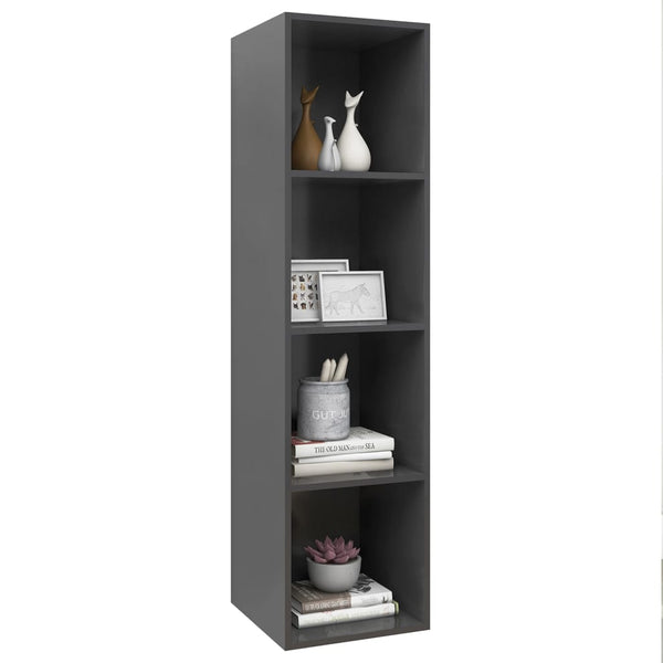 Grauer TV-Wandschrank 37x37x142,5 cm