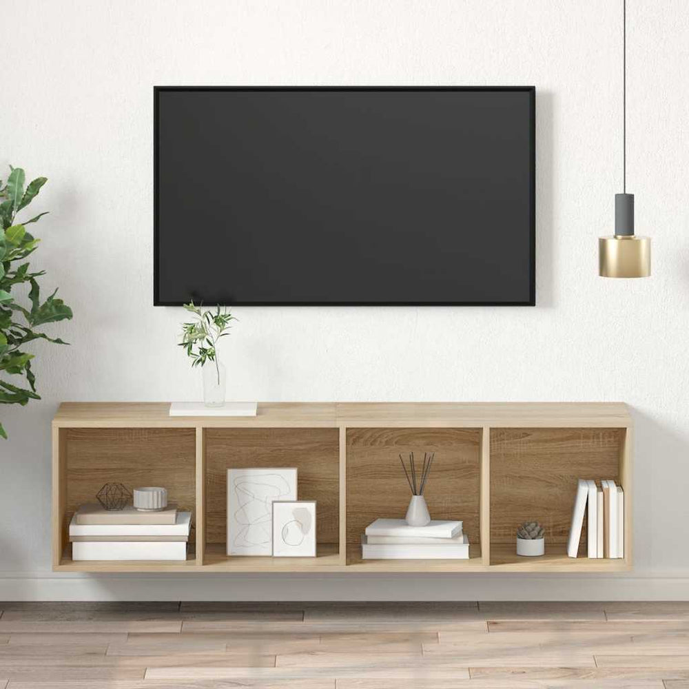 vidaXL Meuble TV mural chêne Sonoma 37x37x142,5 cm Aggloméré