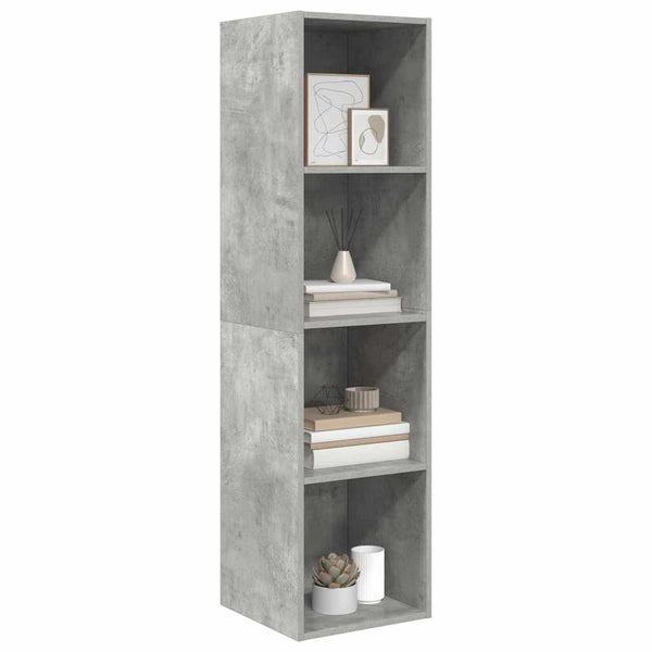 Betongrauer TV-Wandschrank 37x37x142,5 cm