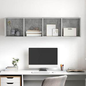 Betongrauer TV-Wandschrank 37x37x142,5 cm