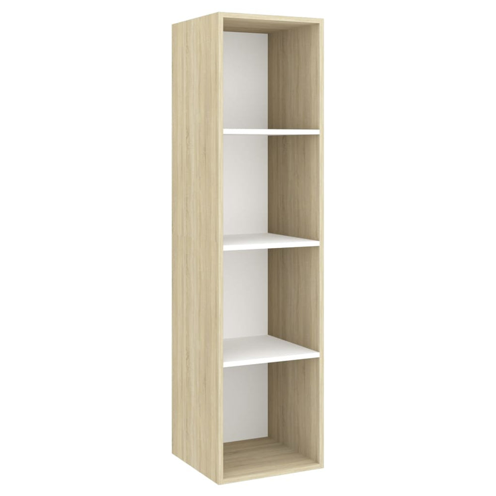 Meuble TV mural vidaXL chêne Sonoma blanc 37x37x142,5 cm bois d'ingénierie