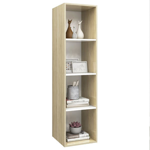 Meuble TV mural vidaXL chêne Sonoma blanc 37x37x142,5 cm bois d'ingénierie