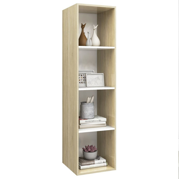 Meuble TV mural vidaXL chêne Sonoma blanc 37x37x142,5 cm bois d'ingénierie