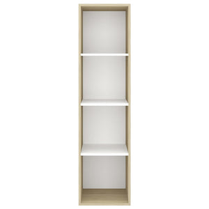 Meuble TV mural vidaXL chêne Sonoma blanc 37x37x142,5 cm bois d'ingénierie