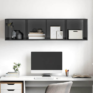 Hochglanz Grau TV-Wandschrank 37x37x142,5 cm