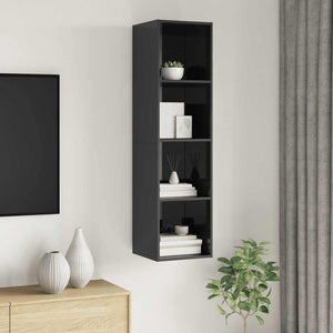Hochglanz Grau TV-Wandschrank 37x37x142,5 cm