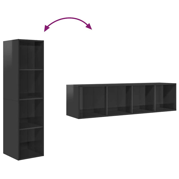 Hochglanz Grau TV-Wandschrank 37x37x142,5 cm