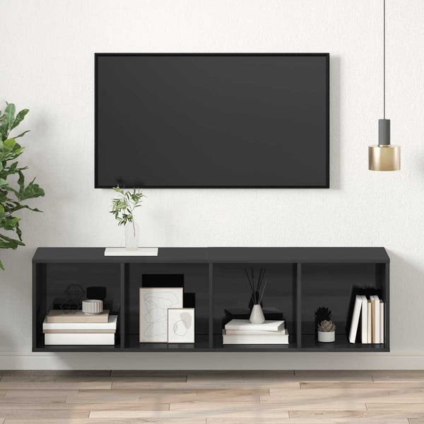 Hochglanz Grau TV-Wandschrank 37x37x142,5 cm