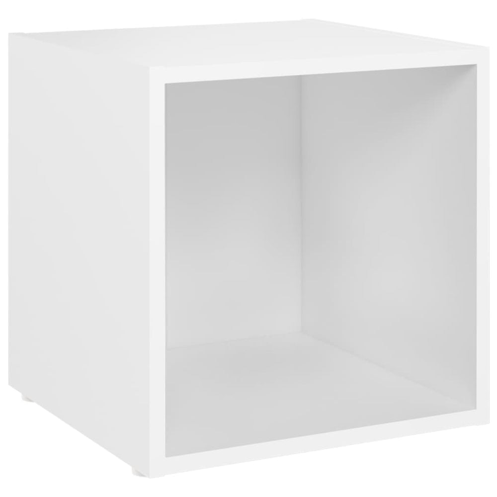 vidaXL Meuble TV blanc 37x35x37 cm bois d'ingénierie