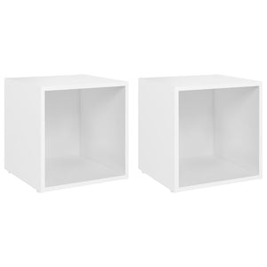 Weiße TV-Schränke, 2er Set
