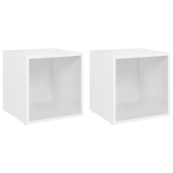 Weiße TV-Schränke, 2er Set
