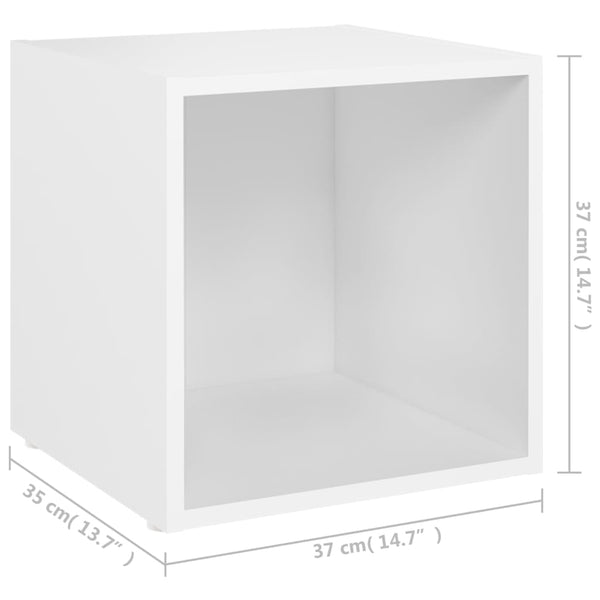 Weiße TV-Schränke, 2er Set