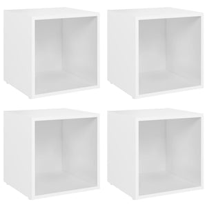 Weiße TV-Schränke, 4er Set