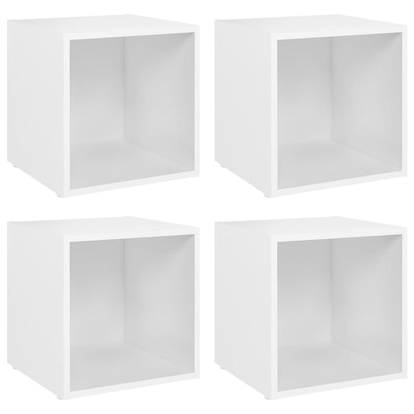 Weiße TV-Schränke, 4er Set