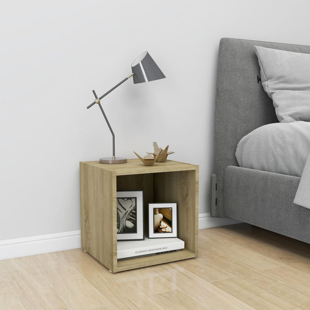 vidaXL Meuble TV chêne Sonoma 37x35x37 cm bois d'ingénierie
