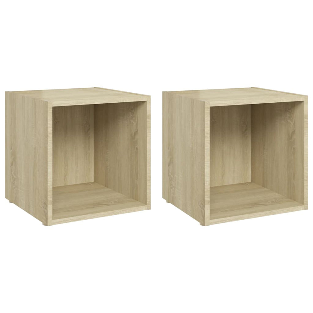 vidaXL Meubles TV 2 pcs Chêne Sonoma 37x35x37 cm Matériau à base de bois