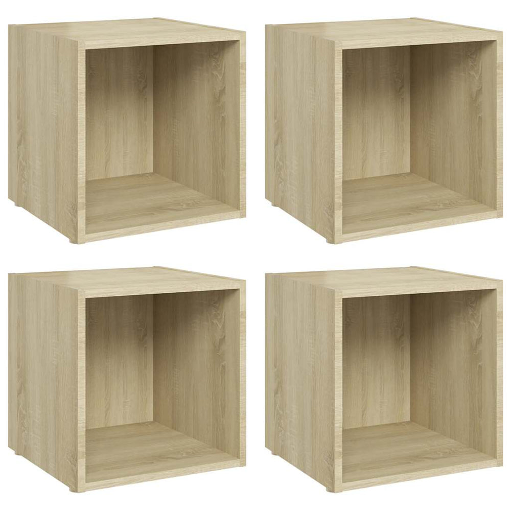 vidaXL Meubles TV 4 pcs Chêne Sonoma 37x35x37 cm Aggloméré