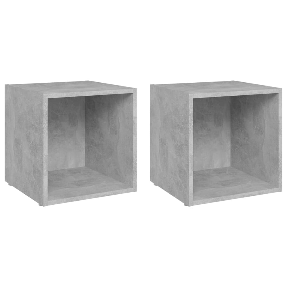 vidaXL Meubles TV 2 pcs Gris béton 37x35x37 cm Bois d'ingénierie