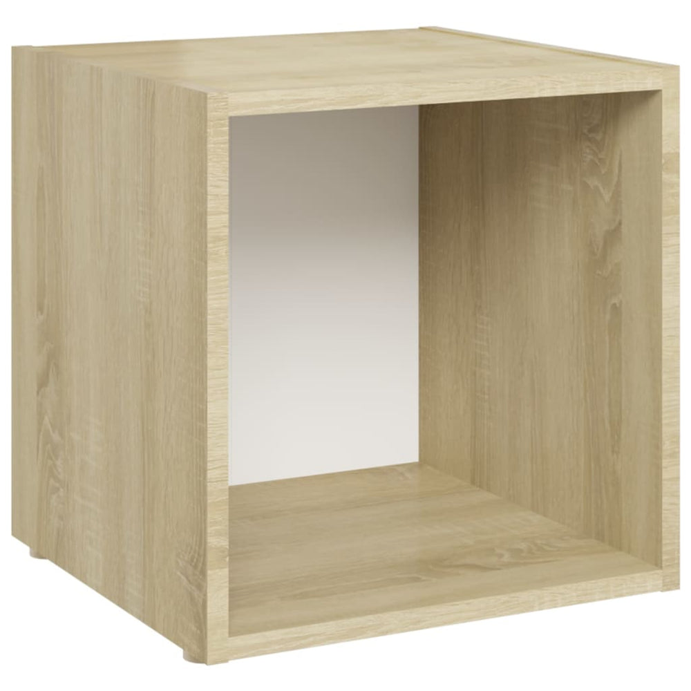 TV-Schrank Weiß Sonoma-Eiche 37x35x37 cm