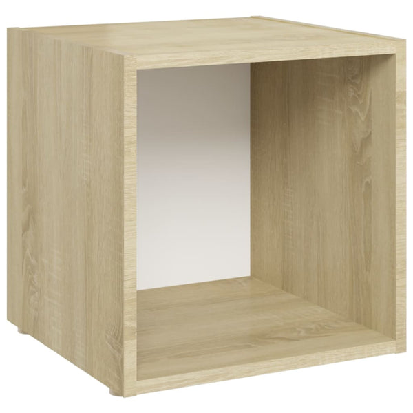 TV-Schrank Weiß Sonoma-Eiche 37x35x37 cm