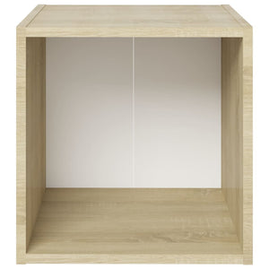 TV-Schrank Weiß Sonoma-Eiche 37x35x37 cm