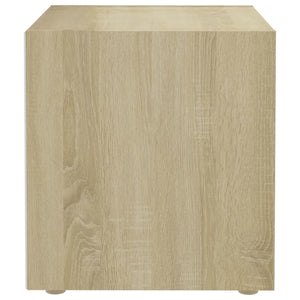 TV-Schrank Weiß Sonoma-Eiche 37x35x37 cm
