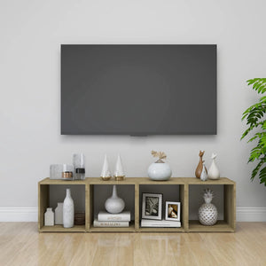 TV-Schränke Weiß Sonoma Eiche 2er Set