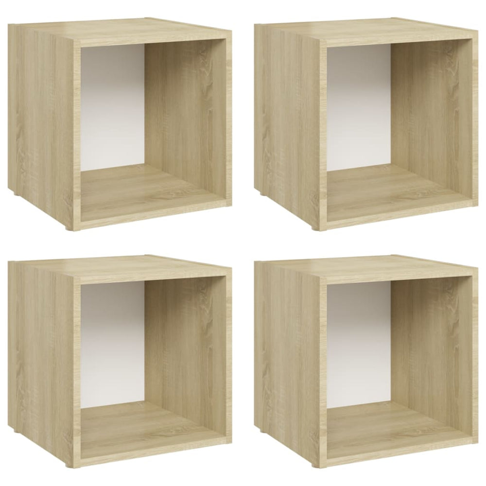 TV-Schränke Sonoma-Eiche Weiß 4er Set