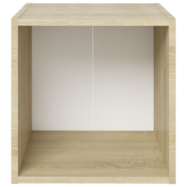 vidaXL Meubles TV 4 pcs Blanc Chêne Sonoma 37x35x37 cm Bois d'ingénierie