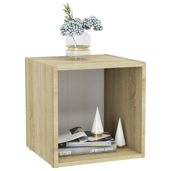 vidaXL Meubles TV 4 pcs Blanc Chêne Sonoma 37x35x37 cm Bois d'ingénierie