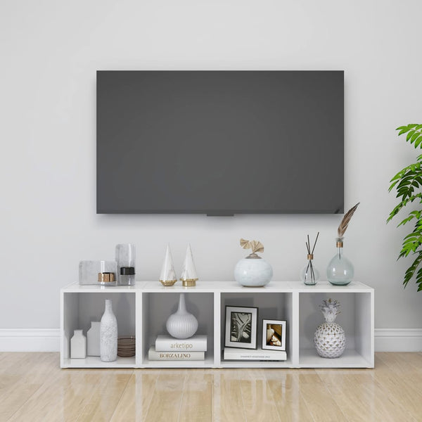 Hochglanz TV-Schrank, Weiß, 37 cm
