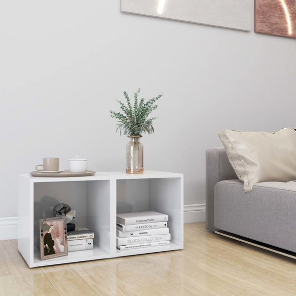 TV-Schränke Weiß Hochglanz, 2er Set
