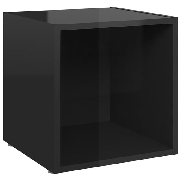 TV-Schrank Schwarz Hochglanz 37x35x37 cm